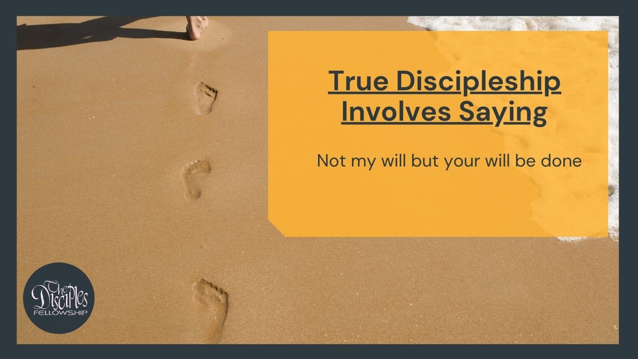 True Discipleship Involves saying – not my will but your will be done <br/> sunil abraham